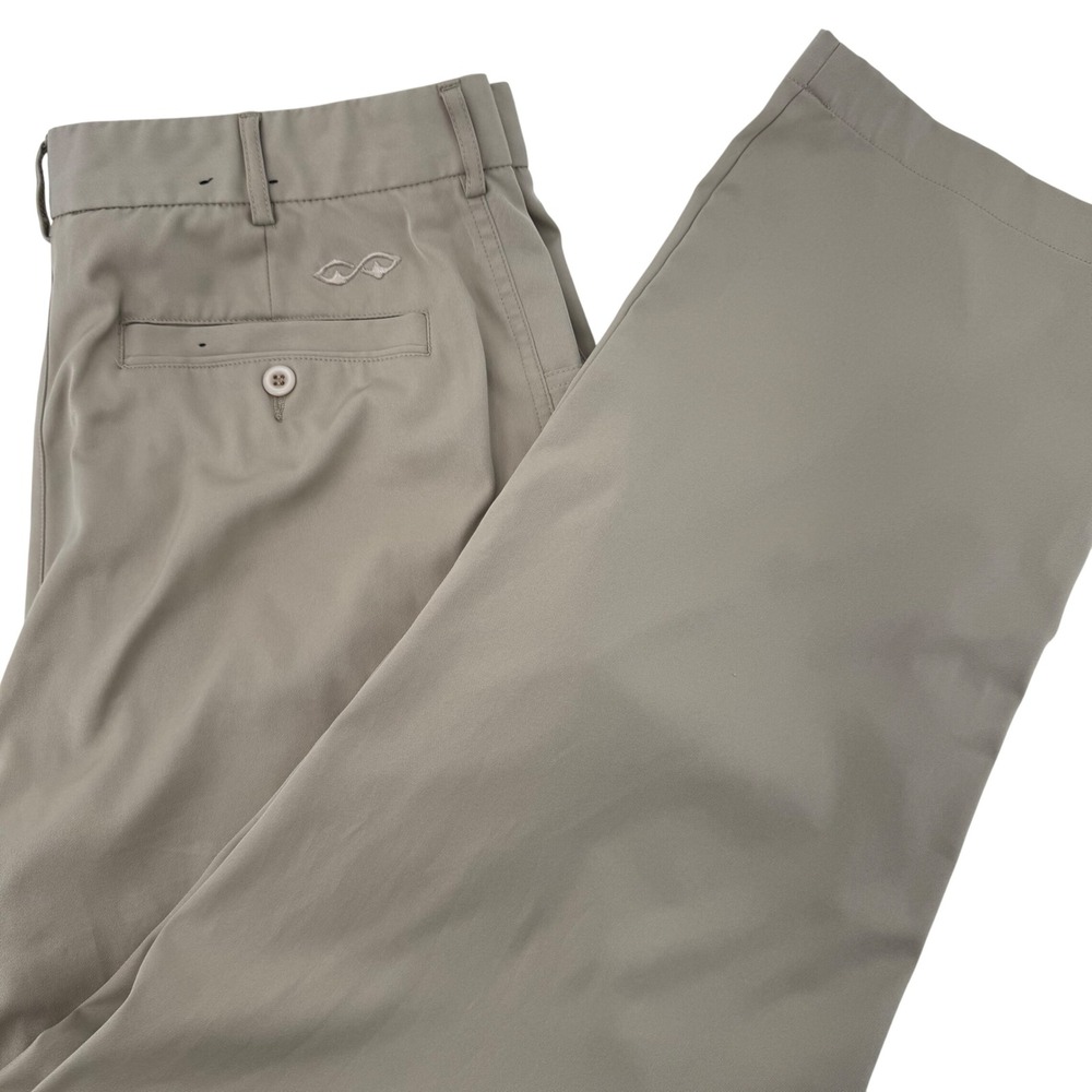 Snake‎ Eyes Dry-18 Golf Pants Mens 34x30 Khaki Tan Performance Flat Front Chino